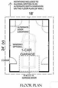 the floor plan for a garage with two car spaces on each side and an additional living room