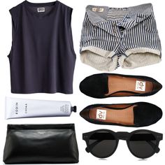 "changez-moi" by youremydeadlypoison on Polyvore Perfect travel outfit Perfect Travel Outfit, Summer Shorts Outfits, Black Short Dress, Shorts Summer, Outfit Combinations, Bohemian Fashion, Mode Vintage, Fashion 2017