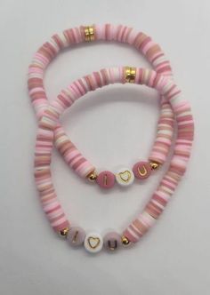 Make Clay Beads, Colorful Bead Bracelets, Clay Bead Necklace, Beaded Braclets, Homemade Bracelets, Valentines Bracelets, Clay Bracelet, Diy Bracelets Easy