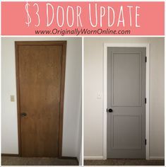 the door is open and there are three different pictures in front of it with text overlay that says $ 3 door update