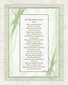 an uncommon love poem in green and white