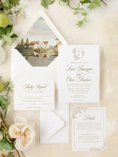 the wedding stationery is laid out and ready to be used