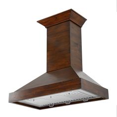 The ZLINE KBRR is a Designer Series Wooden Wall Mount Range Hood with a modern design and built-to-last quality that would make it a great addition to any home or kitchen remodel. The walnut hand-finished wood is made from solid pine with a stainless-steel inner frame. This convertible vent range hood comes with a high-performance, 400 CFM, 4-speed motor (120/240/320/400 CFM) that will provide all the power you need to quietly and efficiently ventilate your stove while cooking. Modern features, Wooden Range, Wooden Range Hood, Stove Hood, Range Hood Insert, Wooden Island, Kitchen Centerpiece, Wood Range Hood, Stainless Steel Hood, Pantry Ideas