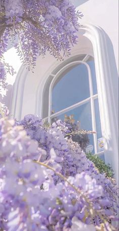 Purple theme wallpaper
View of house and window 
With purple flowers Ewolucje Eevee, Fesyen Islam, Lavender Aesthetic, Pretty Landscapes, Spring Wallpaper, Tapeta Pro Iphone, Images Esthétiques, Pretty Wallpaper Iphone, Pretty Photos