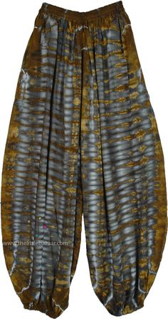 Smoky Grey and Mustard Tie-Dye Pants Grey Clothing, Bohemian Pants, Tie Dye Pants, Camouflage Green, Hippie Look, Bohemian Blouses, Trendy Skirts, Grey Tie Dye, Tie Dye Cotton