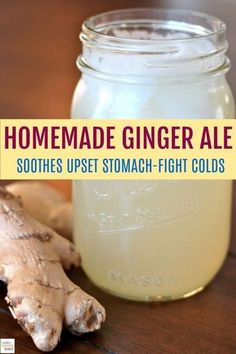 Ginger Ale Recipe, Homemade Ginger Ale, Corp Perfect, Resep Smoothie, Smoothie Detox, Alkaline Diet, Upset Stomach, Think Food, Homemade Remedies