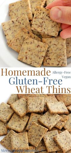 homemade gluten - free wheat thins are the perfect snack to eat for lunch