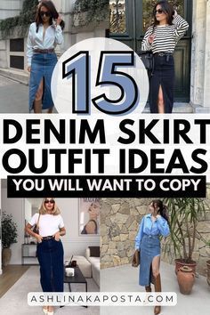 Midi Denim Skirt Outfits, Outfit Ideas Edgy Classy, Long Denim Skirt Outfit Summer Casual, How To Style A Long Denim Skirt, How To Style A Jean Skirt, Long Jean Skirt Outfits Summer, Midi Jean Skirt Outfits, Long Denim Skirt Outfit Street Styles, Jean Skirt Outfits Fall