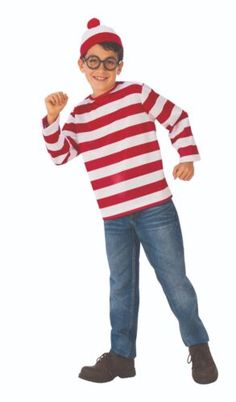 a young boy in a red and white striped shirt is posing for the camera while wearing glasses