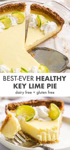 the best ever healthy key lime pie is ready to be eaten