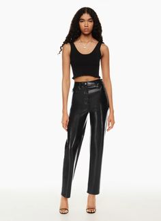 THE MELINA™ SUPER HIGH-RISE PANT | Aritzia Aritzia Melina Pant, Melina Pants, Melina Pant, Teal Pants, Wilfred Pants, Vegan Leather Pants, Pleather Pants, Black Dress Trousers, Vegan Leather Leggings