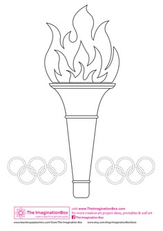 the olympic torch is shown in this olympics coloring page, which shows how to draw it