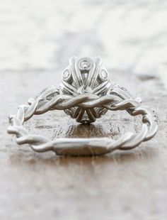 a close up of a ring on a table