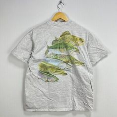 Vintage 90s Fish Nature Fishing Animal T Shirt Large  | eBay Fish Nature, Animal T Shirt, Dope Shirt, Fire Fits, Streetwear Men Outfits, Animal Tshirt, Animal Shirts, Fishing Shirts, Mens Graphic Tee