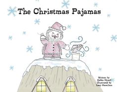 the christmas pajamas is on top of a building with snowflakes around it