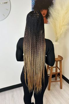 Knotless Box Braids Ombre, Braids Blonde Highlights, Knotless Braids Ombre, Knotless Braids Blonde, Boho Fulani Braids, Box Braids Ombre