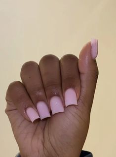 Simple Short Nails Solid Color, Solid Colored Acrylic Nails, French Tip Different Shades Of Pink, Nail Art Designs Plain, Short Acrylic Nails Designs Classy, Short Simple Nail Sets, Natural Nail Manicure Designs, Powder Acrylic Nails Short, Square Nails With Rounded Edges