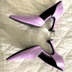 These Heels Are In The Box And Never Worn. Purchased At Nordstrom. Beautiful And Unique Shoes. Spring Retro Heels With Pointed Toe, Retro Heels With Pointed Toe Medium Width, Retro Pointed Toe Heels With Reinforced Heel, Modern Purple Heels For Evening, Modern Purple High Heels, Retro Pointed Toe Heels With Deep Heel Cup, Retro Pointed Toe Heels For Office, Retro Pointed Toe Office Heels, Retro Heels With Deep Heel Cup And Pointed Toe