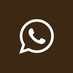 a brown and white phone icon with the text whatsapp on it in a speech bubble