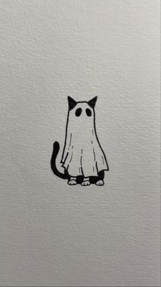 a black and white drawing of a cat