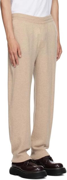 LISA YANG.Beige Beaumont Sweatpants.Straight-leg knit GOTS-certified organic cashmere sweatpants..· Concealed drawstring at elasticized waistband.· Two-pocket styling.· Mock-fly.· Rib knit cuffs.Supplier color: Sand.100% cashmere..Made in China..232581M190001 Casual Cashmere Bottoms With Ribbed Waistband, Fall Cashmere Sweatpants For Loungewear, Relaxed Fit Cashmere Pants For Loungewear, Casual Cashmere Trousers, Casual Cashmere Sweatpants For Fall, Casual Fall Cashmere Sweatpants, Beige Cashmere Bottoms For Loungewear, Cashmere Straight Pants For Loungewear, Casual Straight Leg Cashmere Pants