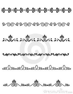 a set of decorative borders and dividers