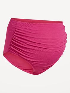 high waist sits over belly shirred sides quick drying high waist sits over belly for added support fitted model is approximately 5'9" and wears size m (8) High Waisted Swim Bottoms, Old Navy Maternity, High Waisted Swim, Womens Maternity, Jack Black, Swim Bottoms, Pink Blue, Fitness Models, Old Navy