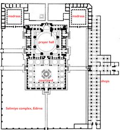 the floor plan of an old building with several rooms and floors, including a courtyard