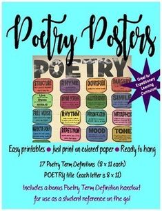 a poster with the words poetry posters on it