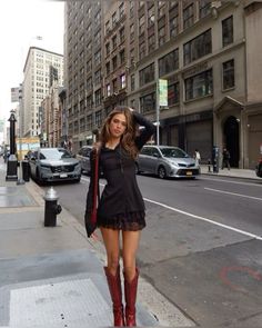 Black Dress Red Boots, Riding Boot Outfits, Brown Boots Outfit, Fall Boots Outfit, Instagram New York, Fall Boots, September 7, Thanksgiving Outfit, Mode Inspo