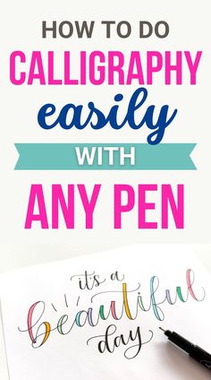 How to do faux calligraphy using ANY pen you have! No fancy markers or tools required - learn how to mimic modern calligraphy with this easy lettering technique that you can use to make your writing pretty for journaling, card making, or any other creative project. Hand lettering styles | calligraphy tutorial for beginners | cute handwriting styles | calligraphy ideas | calligraphy writing styles | calligraphy for bullet journal Cute Handwriting Styles, Writing Styles Calligraphy, Handwriting Styles Calligraphy, Learn Calligraphy Free Printables, Fancy Writing Styles, Calligraphy Pens For Beginners, Font Styles Alphabet