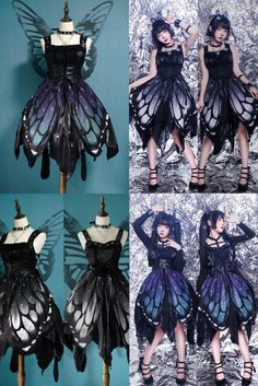 Butterfly Outfit Aesthetic, Mode Harajuku, Brunette Girls, Gothic Party, Gothic Mode, Casual Cosplay, Fairytale Dress, Fantasy Costumes