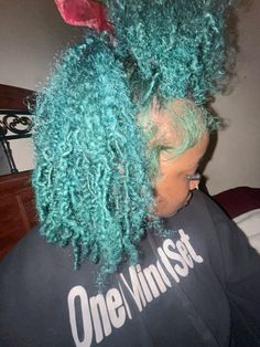 #bluehair#4bhair#blackgirl#aesthetic#hair#curls Hair Color Options, Goddess Braids Hairstyles, Hair Dyes, Dye Hair, Hair Curls