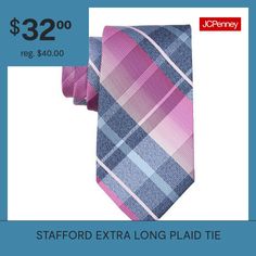 The Stafford Extra Long Plaid Tie is a vibrant addition to any wardrobe. Made from high-quality polyester, it provides both durability and a stylish finish. The pink plaid design adds a playful yet sophisticated touch, perfect for weddings and social events. Pair it with a grey suit and a white shirt for a fresh, contemporary look.Measurements: 58 Length/InchesBase Material: 100% PolyesterFabric Description: WovenLining Material: PolyesterCare: Spot CleanCountry of Origin: Imported Grey Suit, Plaid Tie, Gray Suit, Plaid Design, Pink Plaid, Social Events, Blue Design, The Pink, Extra Long