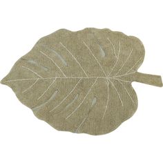 a large leaf shaped rug on a white background