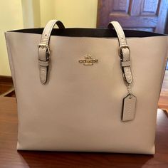 Coach Mollie Tote - Used, Like New. Only Carried For About A Month. Taupe Exterior With Oxblood Interior, Gold Hardware. Taupe Exterior, Coach Mollie Tote, Coach Mollie, Bags Coach, Womens Tote Bags, A Month, Coach Bags, Gold Hardware, Like New