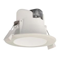 a white downlight that is on the ceiling