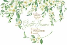 an image of flowers and leaves with the words gentle feminine written in white on it