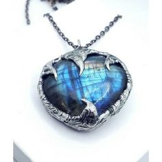 I Took An Amazing Blue Fire Labradorite Heart Shaped Crystal And Crafted Into A Beautiful Renaissance / Medieval Pendant, Hung From An 18" Long Matching Chain. This Isn't Your Typical Jewelry Piece, And It Will Definitely Be One Of A Kind. The Metal Work Is Hand Done By Me Using A Tin & Sterling Silver Bearing Low Melting Solder Alloy In Tiffany Style Metalwork That Has Been Hand Patinated And Polished Then Sealed. This Comes A 18in Gunmetal Chain Will Be Attached, As Pictured. Heart Is A Bit Heavier, Ask If You Perfer A Longer Chain For This Reason, Takes Stress Off The Neck. Can Request Any Length Up To 30". Thanks For Looking! Handmade Jewelry, Healing, Reiki, Wicken, Wicca, Healing Cr Wicca Healing, Medieval Pendant, Silver Statement Necklace, Heart Rainbow, Silver Bear, Silver Necklace Statement, Labradorite Necklaces, Puffy Heart, Tiffany Style