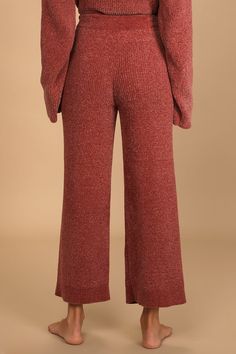 Lulus Exclusive! Get cozy and stay cute in the Lulus Comfy Cutie Rusty Rose Chenille Sweater Pants! These soft chenille knit pants are a night in must-have with their comfortable high banded waist and wide-leg pants. Pair with the matching sweater for a complete look! Fit: This garment fits true to size. Length: Ankle length. Size small Waist: Fitted - elastic waist allows stretch. Hip: Loosely Fitted. Fabric: Fabric is very stretchy. Unlined. 100% Polyester. Hand Wash Cold. Do Not Bleach. Line Comfortable Pink Fall Bottoms, Comfortable Pink Bottoms For Fall, Knit Bottoms For Winter Lounging, Knit Bottoms For Lounging In Winter, Winter Knit Loungewear Bottoms, Cozy Knit Loungewear Bottoms, Pink Stretch Knit Bottoms, Knit Bottoms For Lounging, 20 Weeks Pregnant