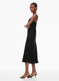 CHARMAINE SATIN DRESS | Aritzia Silk Strapless Dress With Straight Neckline For Cocktail, Chic Slip Dress With Spaghetti Straps For Gala, Silk Slip Dress With Spaghetti Straps For Cocktail, Summer Evening Slip Dress With Satin Finish, Silk Strapless Dress With Straight Neckline For Party, Formal Modal Satin Dress With Spaghetti Straps, Silk Slip Dress With Spaghetti Straps For Evening, Evening Silk Dress With Spaghetti Straps And Bias Cut, Silk Modal Satin Dress For Date Night