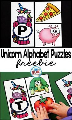 the unicorn alphabet puzzles are great for kids to practice their letters and numbers with this fun activity