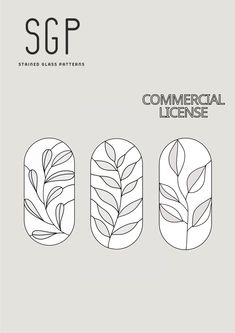 an image of commercial license stamps with leaves on them and the words sgp in black ink