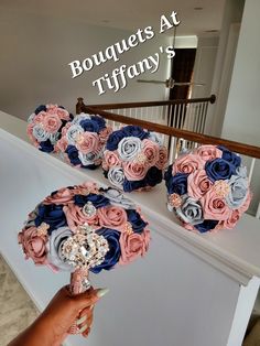 the bouquets at tiffany's are made from fabric flowers