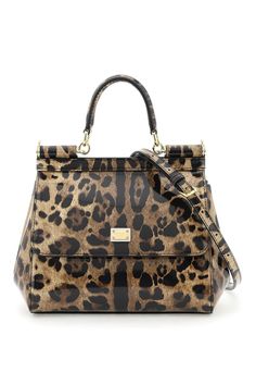 100% Calf Lining: 100% Fabric Finishing: 100% Golden metal Sicily Bag, Dolce Gabbana Jacket, Leopard Print Bag, Brown Tote, Handbag Black, Orange Bag, Black Tote, Metal Logo, Small Handbags