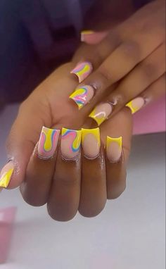 Vacation Nails Black Women, Orange Acrylic Nails, Acrylic Toe Nails, Hard Nails, Colored Acrylic Nails, Outfit Styles, Girly Acrylic Nails, French Tip Acrylic Nails, Her Nails