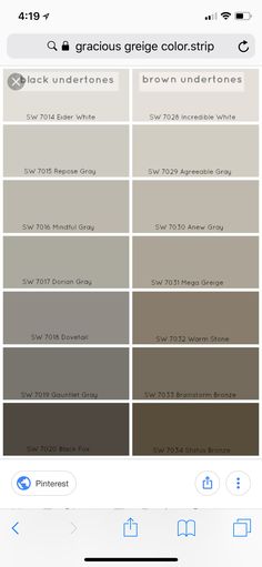 an iphone screen showing two different shades of gray and brown, with the same color scheme