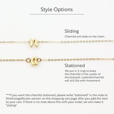 "Dainty cursive initial of your choice with a ♥ on a beautiful diamond cut chain bracelet - simple, beautiful, and meaningful. **Note that some letters in gold and rose gold look slightly different than the same ones in silver. H O W * T O * O R D E R * Select the color * Select the letter * For stationed charms, write \"stationed\" in the note box at check out * For the beaded bracelet in the model photo, use this listing: http://etsy.me/2eYwCXI * Use this listing to add additional charms: http Dainty Bracelets With Initials For Personalized Gifts, Dainty Name Bracelet With Initials For Personalized Gift, Minimalist Initials Bracelet As A Gift, Dainty Initials Name Bracelet For Gift, Dainty Initials Name Bracelet As Gift, Minimalist Initials Bracelet For Anniversary, Minimalist Initials Bracelet As Gift, Dainty Name Bracelet With Initials As Gift, Minimalist Letter Beads Jewelry For Anniversary