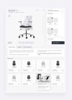 an image of a website page with chairs and tables on it's desktop screen