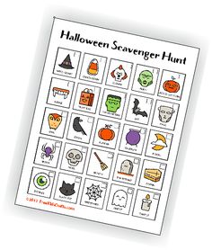 a halloween scaver hunt is shown in this printable activity for toddlers